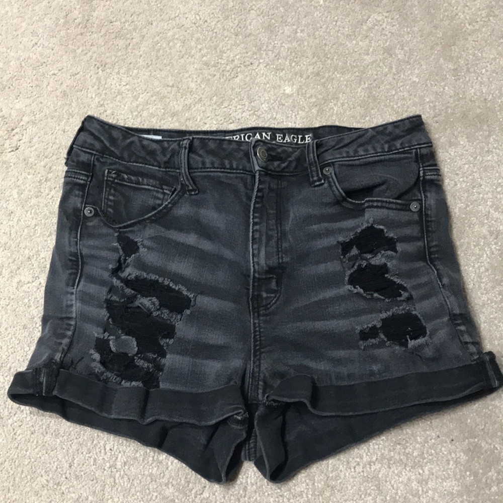 Black Denim Short Shorts